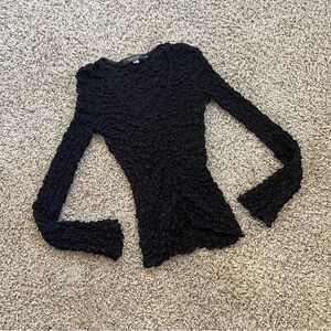 Vintage Rampage Black Textured Long Sleeve Top